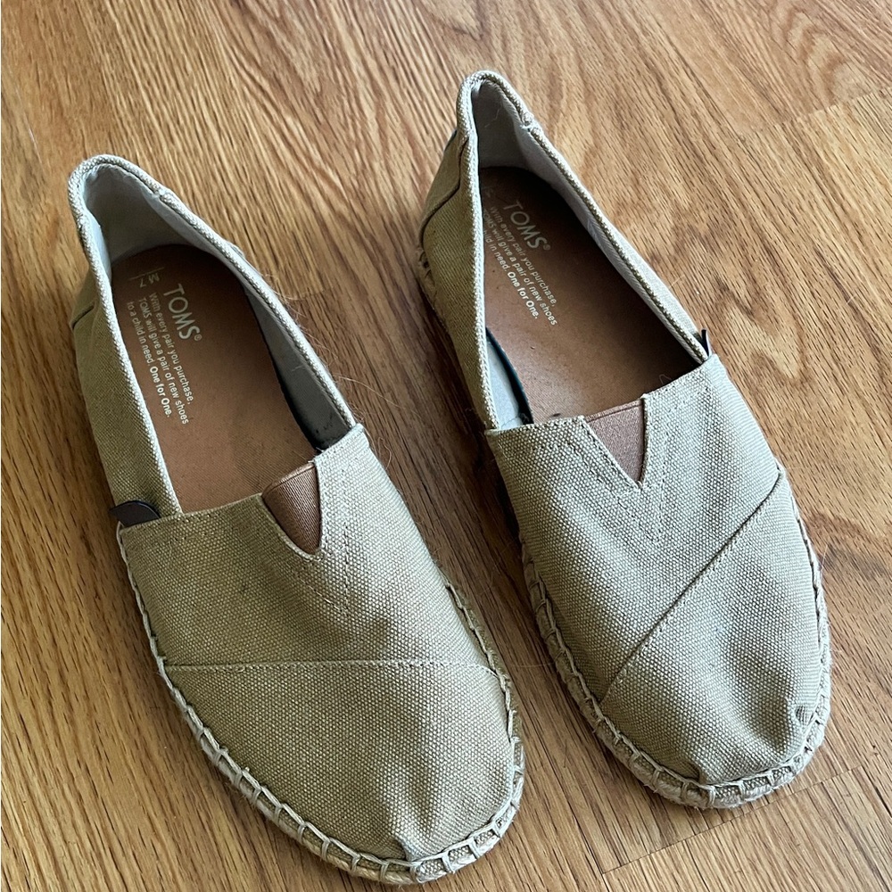 TOMS Alpargata Rope Canvas Slip On Espadrille shoes Mens 7 8.5 M Womens Sand - Picture 2 of 5